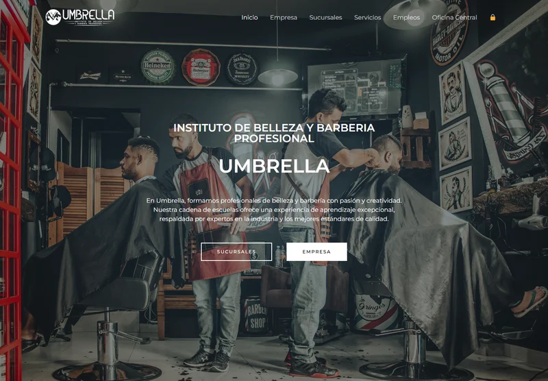 Captura del sitio web de Instituto Umbrella